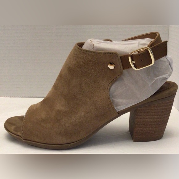 EuroSoft Makala Womens Open Toe Sandal Slingback Size 7.5 Taupe Suede Block Heel - Picture 8 of 11